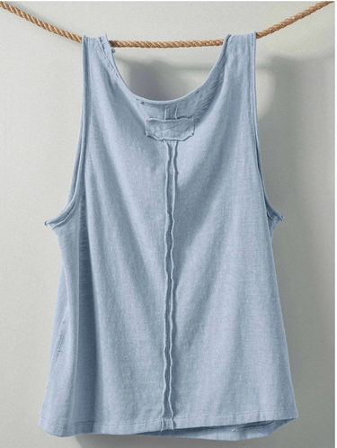 Pigment Dyed Basic Tank- Coastal Blue